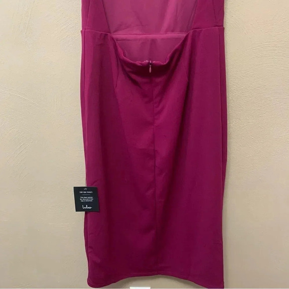 Lulus Never Look Back Magenta Backless Bodycon Midi Dress Size XL NWT New - Picture 9 of 14